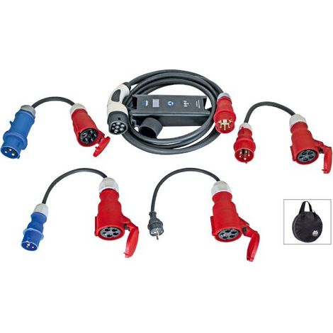 Ladegerät CEE Stecker auf Typ 2 Wallbox Elektroauto Adapterleitung Set