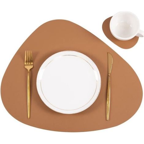 Napperon - Cuir PU - Réversible - Résistant À L'huile Et À La Chaleur Jusqu'à 80 °C - Pour Table En Bois Ou Verre - 1 Pièce (1/4)
