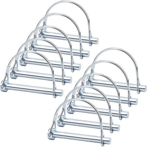 Goupille de Verrouillage d'Arbre, 10pcs 5/16" Goupille de Verrouillage en Acier au Carbone Galvanisé Boucle Ronde Fil de Verrouillage Coupleur Goupille d'attelage de Remorque pour Ferme (1/3)