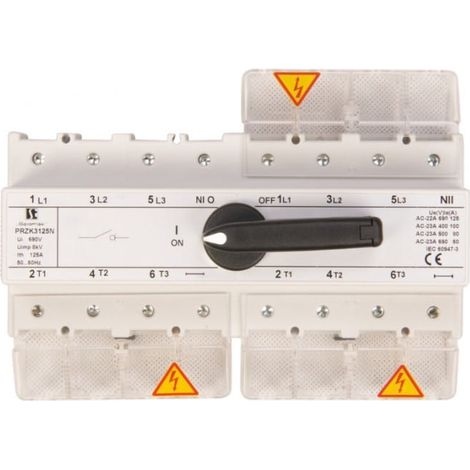 Interruptor generador de red 125A 3P+N (polo N sin conmutar) przk-3125NW02