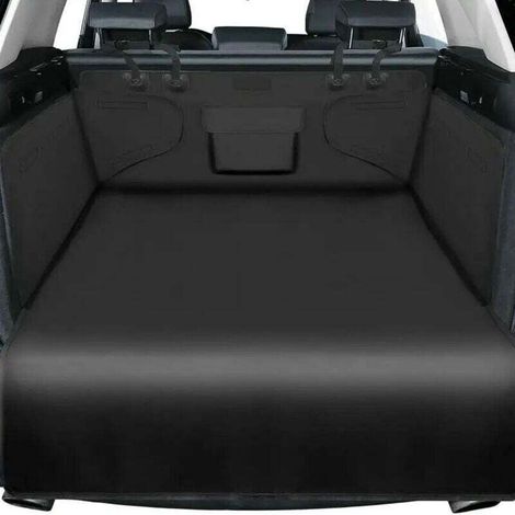 Universeller, wasserdichter und strapazierfähiger Kofferraumschutz für Hunde mit Seitenschutz, leicht zu reinigen, passend für Pkw, SUVs und Lkw, 185 x 105 x 37 cm – Schwarz