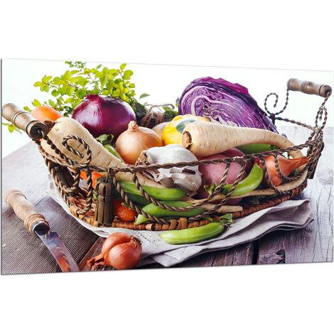 PLAQUE DE PROTECTION EN VERRE POUR CUISINIÈRE 80x52 LÉGUMES (1/5)