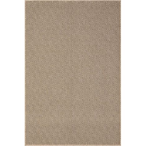Tapis extérieur intérieur 140x200 beige LYN13 REZY 3 aspect jute ton sur ton