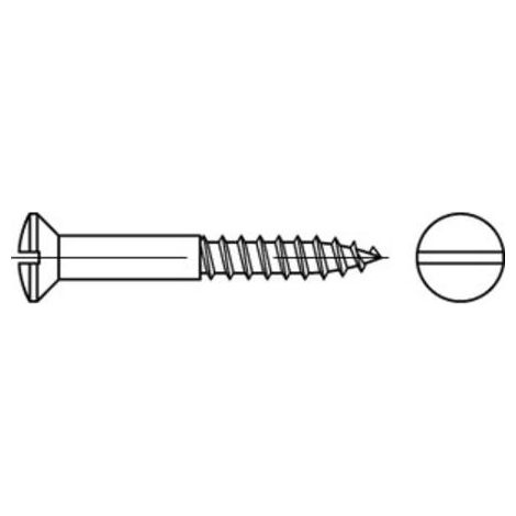 DIN 95 LinsenSenkkopf-Holzschraube 6x20 Edelstahl A2 blank Schlitz 100 Stk (1/2)