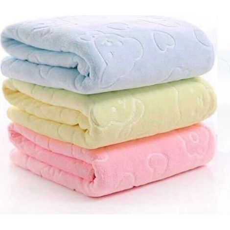 Bade- und Duschtücher – ZVD – 3er-Set – Superfeine Fasern – 70 x 140 cm – Blau/Weiß/Rosa (1/5)