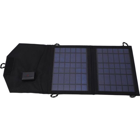 Chargeur solaire 7 W, sortie USB 5 V 0-2 A, pliable et portable, idéal pour le camping et les activités de plein air. Sac de rangement inclus. (1/5)