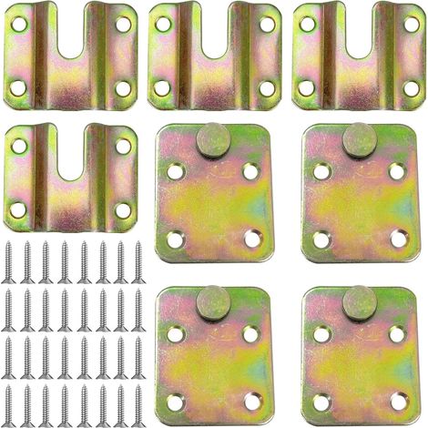 juegos de bisagras de cama de alta resistencia, soportes de cama, ganchos para cuadros, escuadras fijas para cama, ganchos de conexión para fotos de acero inoxidable, soportes para colgar fotos, colch