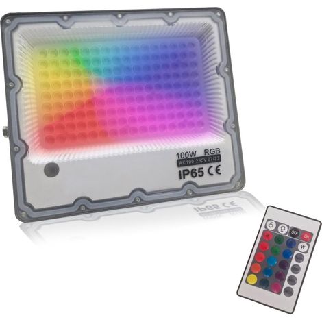 Faro LED RGB da Esterno con Telecomando 15 Colori, IP65, 50-200W 100W