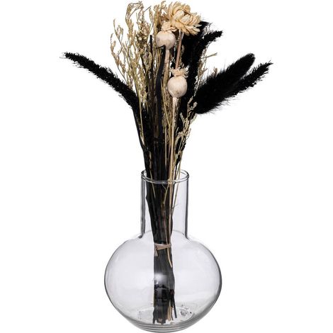 Arreglo de flores secas Subli jarrón de cristal H27cm - Atmosphera créateur d'intérieur