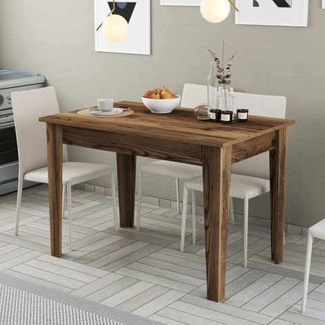 Mesa Fija Fosciana, 6 Asientos, Rectangular, Soporta 120 kg, 110x72x75h cm, Marrón Nogal (1/5)