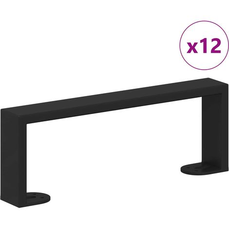 Patas de Muebles 12 pcs Negro 281 x 40,5 x 100 mm Hierro vidaXL