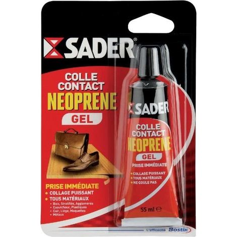 Sader – Colle néoprène gel haute adhérence – Collage puissant multi-matériaux – Application verticale sans coulure – Résiste à l’humidité jusqu’à 130°C (1/4)