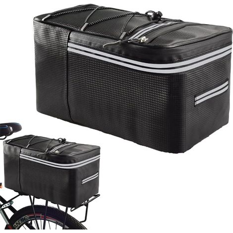 Fahrradtasche, 15 l, wasserdichter Reißverschluss, reflektierende Sicherheitsstreifen, einfache Montage, kompatibel mit den meisten Fahrradrahmen (1/5)