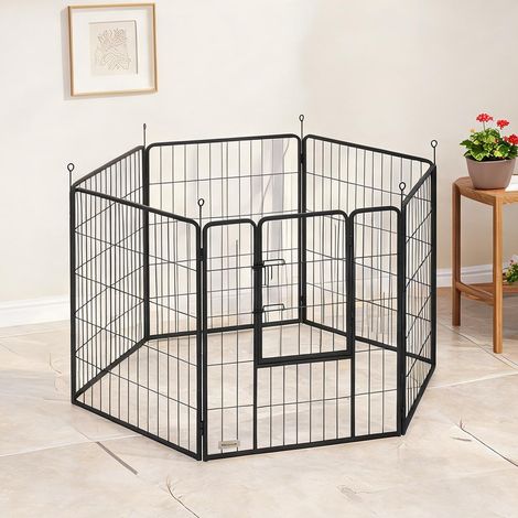 Barrière pour chien coloris gris en acier 160 x 80 x 100 cm (1/5)