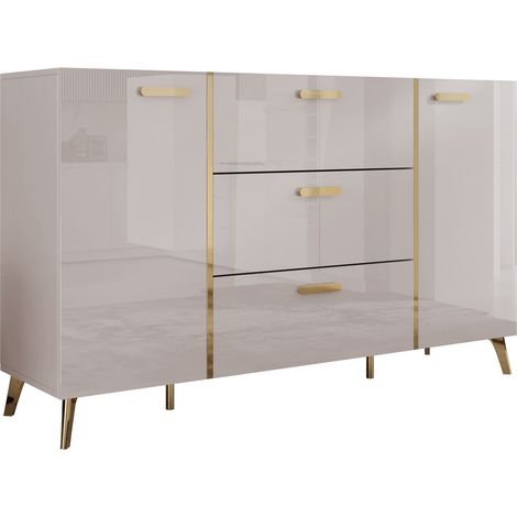 Commode Comfivo Capella I, Cachemire + Cachemire Brillant, Tiroirs et portes, Nombre de tiroirs: 0, 92x154x38cm