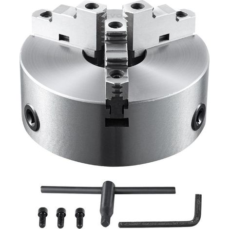 Auto-centrage et serrage réglable, mandrin 3 mors 200 mm pour tour, fraiseuse et perceuse (1/5)