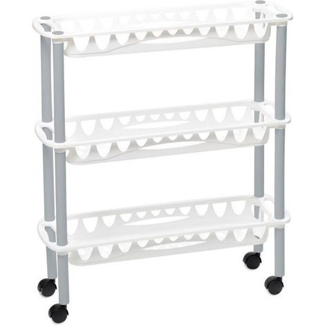 Carrello Portaverdure salvaspazio con ruote still 3 piani Bianco (1/2)