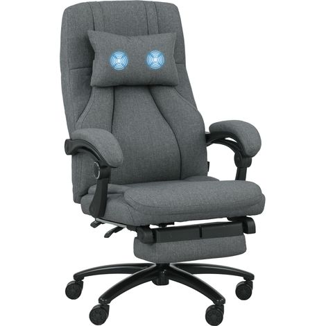 Massage-Bürostuhl, USB-Schnittstelle, schwenkbare Räder, Dunkelgrau