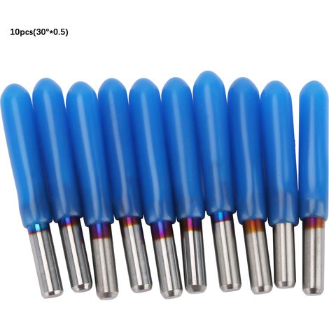 10pcs 3.175 Premium Quality Tungsten Steel PCB Engraving Bit CNC Router Tool 30°0.5)