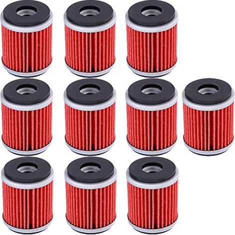 Lot de 10 filtres à huile compatibles avec Yamaha YFZ450 YFZ450R YFZ450X YZ250F YZ450F WR250F YFZ450W (1/3)