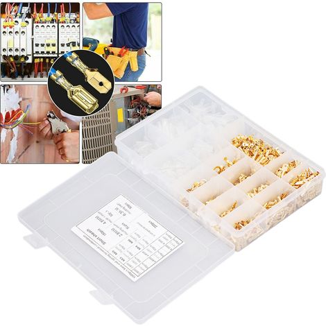 1000 cosses à anneau nues avec ressorts à insert doré et inserts gainés + cosses à enclenchement en forme de U (1/5)