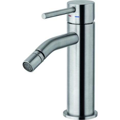 Bidetbatterie mit Clic-Clac 1"1/4G Abfluss Paffoni Light Serie LIG131KST  Messing - Steel looking