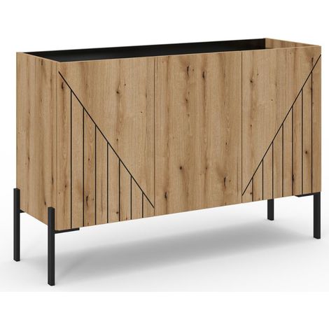 Neo Sideboard 3 Türen, 1 Regal Eiche Dekor.