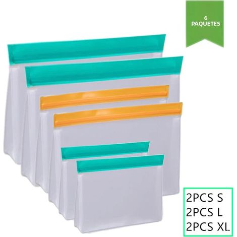 Sac de conservation alimentaire réutilisable en silicone et PEVA, étanche, avec point d'en-tête pour congélateur et sandwichs (1/4)