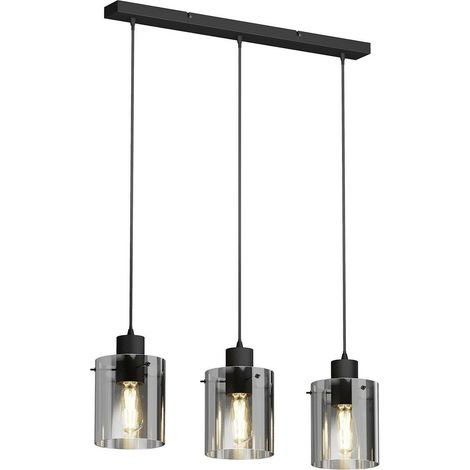 [NEUWERTIG] Lindby Kourtney Hängeleuchte Deckenlampe Pendelleuchte E27 Schwarz Rauchgrau914 B-Ware