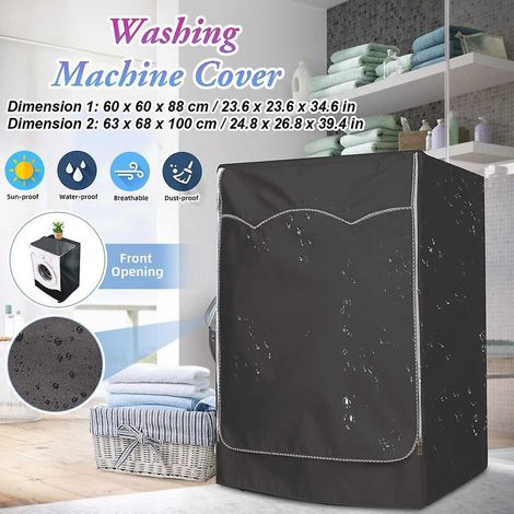 noir Clair, 63 X 68 X 100 Cm Pour Machine Laver Et Sche-linge D'extrieur , Housse Pour Machine Laver Impermable Avec Ouverture Frontale (1/5)