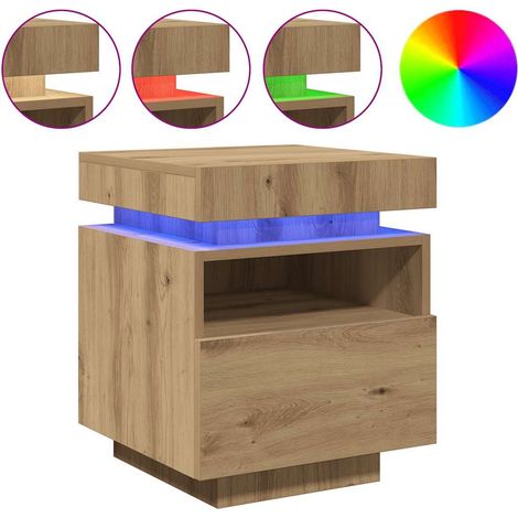 Maison Exclusive - Nachttisch mit LED-Leuchten Artisan-Eiche 40x3