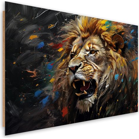 Deco panel print, Lion on dark background - 100x70 (1/5)