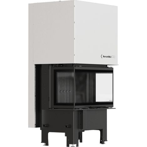 Kamineinsatz KRATKI REGNOR 680/280 6 kW Ø 160 3 seiten glas schwarz mit Türfeder (1/5)