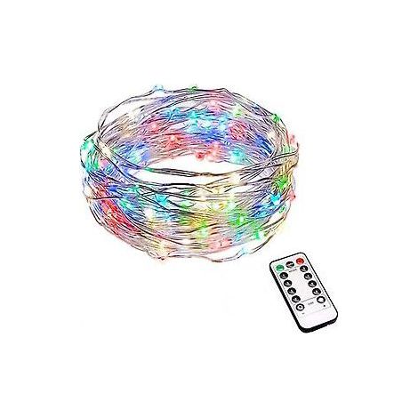 Lichterkette, 2 m, 20 LEDs (mehrfarbig), IP65 wasserdicht, LED-Girlande zur Dekoration von Schlafzimmer, Weihnachten, Hochzeiten, Partys, Festivals, Halloween und Gärten (1/5)