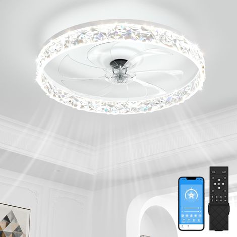 Ceiling Fans with Lights and Remote Control, 50 cm, LED Ceiling Fan Modern 6 Speeds and 3000K-6500K Dimmable Silent Fan (1/5)