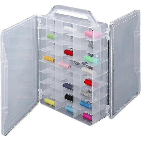 Organisateur de couture double face 46 compartiments 2025, boîte de rangement pour bobines de fil à coudre, fil à broder, bijoux, vernis à ongles