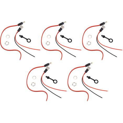 Lot de 5 connecteurs femelles filetés 5,5 x 2,1 mm 10 A avec capuchon étanche. (1/5)