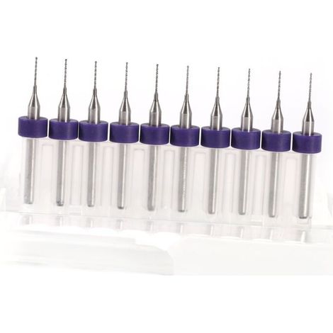 10 Stück Mikro-Spiralbohrer für Leiterplatten, Präzisions-0,5-mm-Bohrerzubehör (0,5 mm) - Crezuo