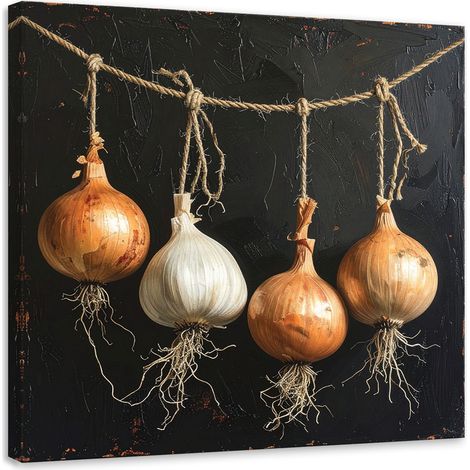 Bild auf Leinwand Hängendes Zwiebelgemüse 20x20 (1/5)