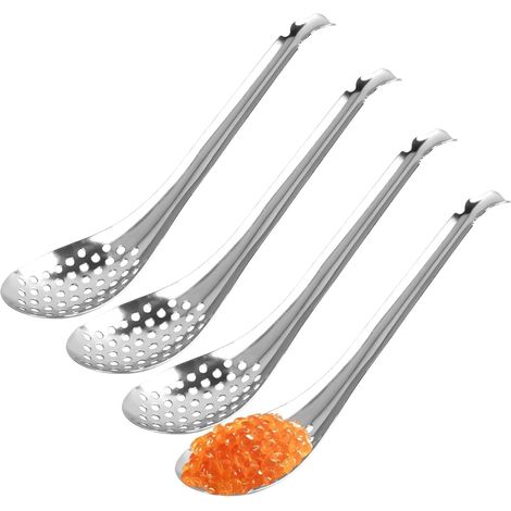 4pcs Cuillère à Caviar, Caviar Cuillères en Acier Inoxydable, Moléculaire Cuillère, Cuillères à Olives, Cuillère à Fente Perforé, Cuillere de Service Inox pour Maison Cuisine Restaurant (1/5)