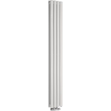 Hudson Reed Vitality Caldae – Radiateur Design Vertical – Raccordement Central – Blanc – 160 x 23.6cm Double Rang