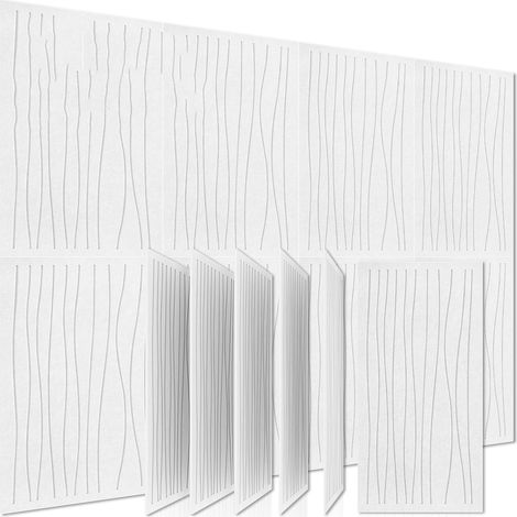 6 große selbstklebende Schallschutzpaneele, Schalldämmung und Lärmreduzierung, weiß, 30 x 60 cm (1/4)