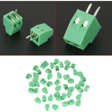 Bloc de bornes à vis PCB universel vert 2,54 mm, 50 pièces, connecteur à 2 broches (1/5)