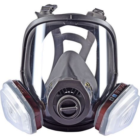 Masque de protection 14 en 1, masque de protection respiratoire réutilisable, masque à gaz, filtre, protection contre les vapeurs de gaz, masque anti-poussière, adapté au meulage, au polissag (1/5)
