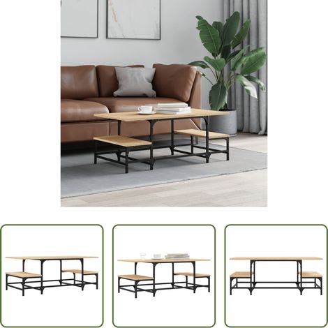 Wohnzimmer Couchtisch - Couchtisch Sonoma-Eiche 100x50,5x40 cm Holzwerkstoff (1/5)
