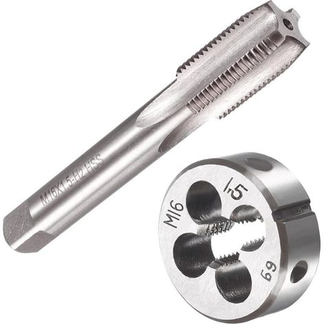 M16 X 1,5 Métrique Tarauds et Filières, M16 X 1,5mm Kit de Taraudage et Filetage HSS Tarauds à Main Droite Filetage (1/5)