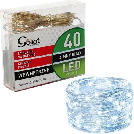 Flexible LED-Lichterkette (batteriebetrieben) – Kaltweiß – 40 Stück an einem Kabel zur zusätzlichen Innendekoration (1/5)