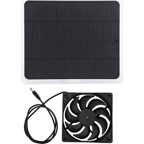 Panneau solaire 10 W 12 V avec sortie USB pour le chargement de batteries et ventilateur d'extraction pour animaux de compagnie (1/5)