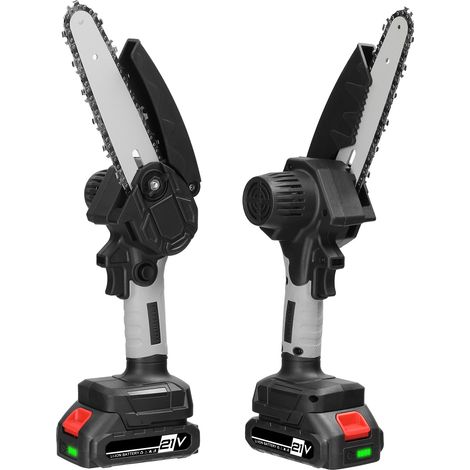 Scies électriques portables 21V 6 pouces, petite tronçonneuse à bois, moteur de brosse, outil de travail du bois à une main pour la coupe des vergers de jardin (1/5)
