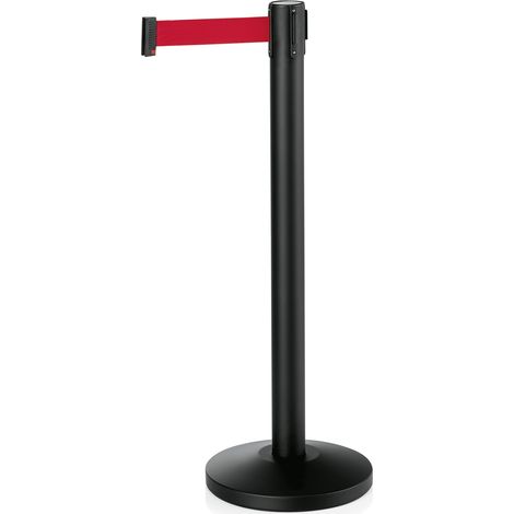 Poteau de barrage Noir rouge L 2000 mm H 910 mm Ø 320 mm - Lot de 2 - Was Germany